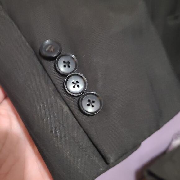 HUGO BOSS‎ VIRGIN WOOL ROSSELLINI SUIT JACKET BLAZER PINSTRIPE 3 BUTTON USA 42 S - Picture 6 of 8